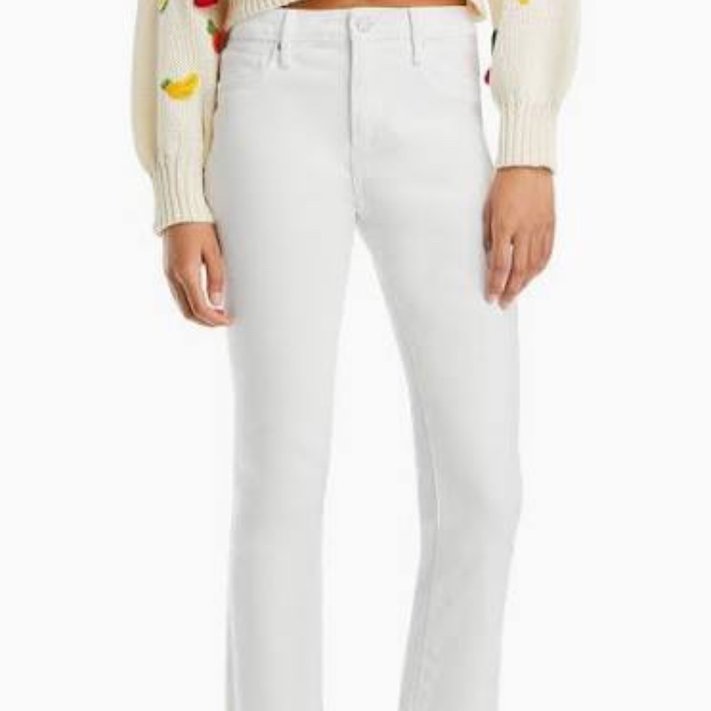 AQUA - Cropped Flare Leg Jeans in White - Exclusive AQUA Cropped Flare Leg Jeans